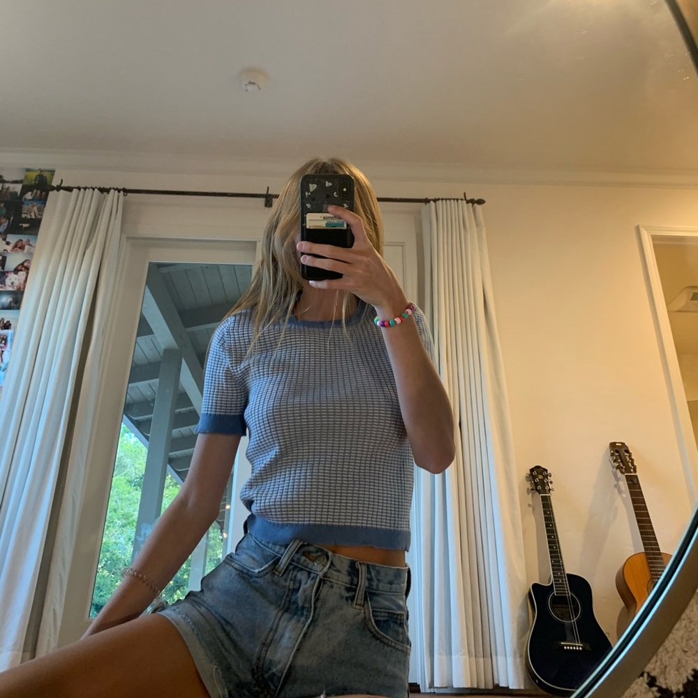 Brandy Melville Striped blue shirt!